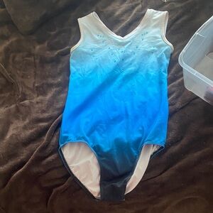 Blue and White Gradient Leotard